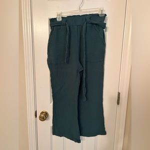 Gauze wide leg pants
